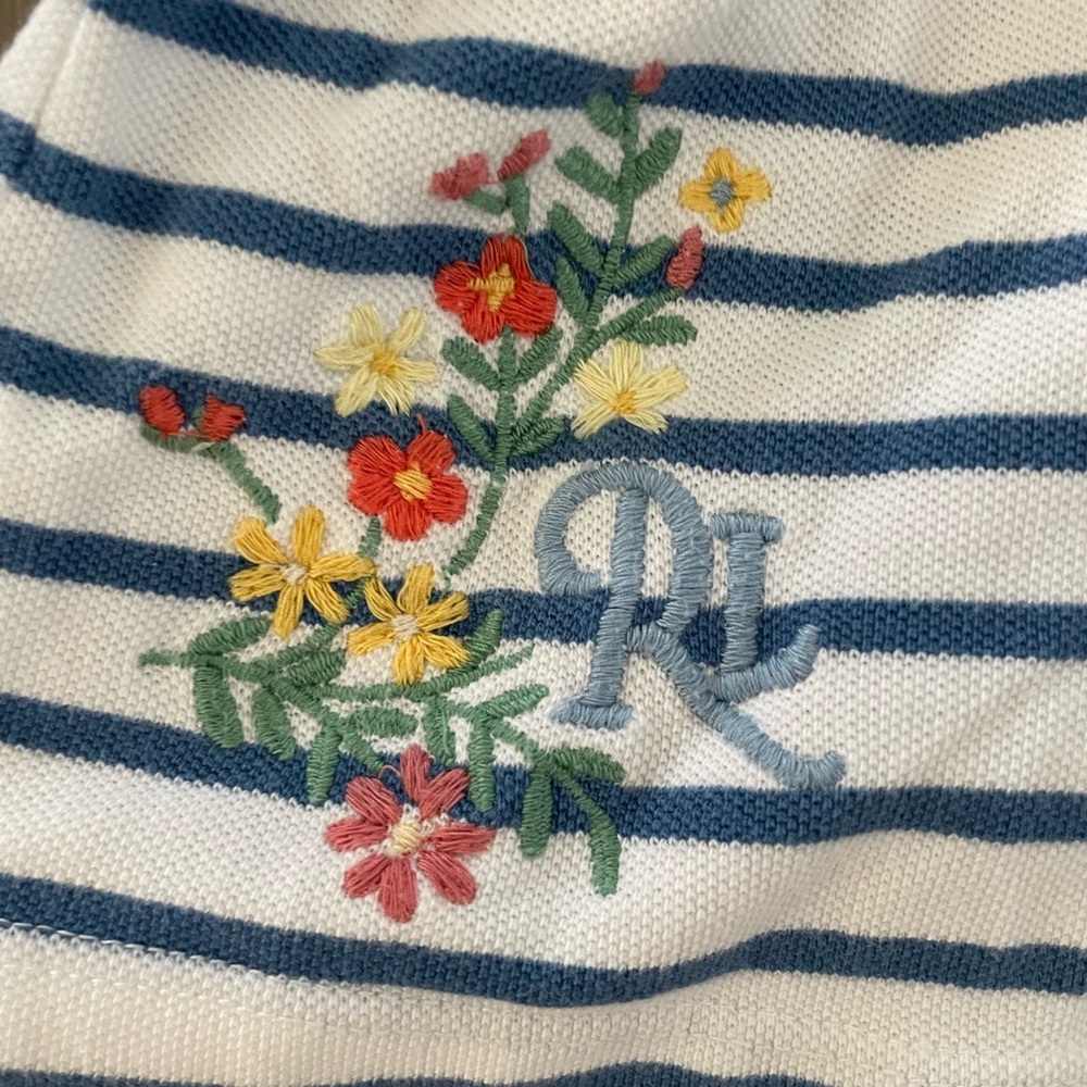 Ralph Lauren Striped Cotton Mesh Romper - Picture 4 of 7
